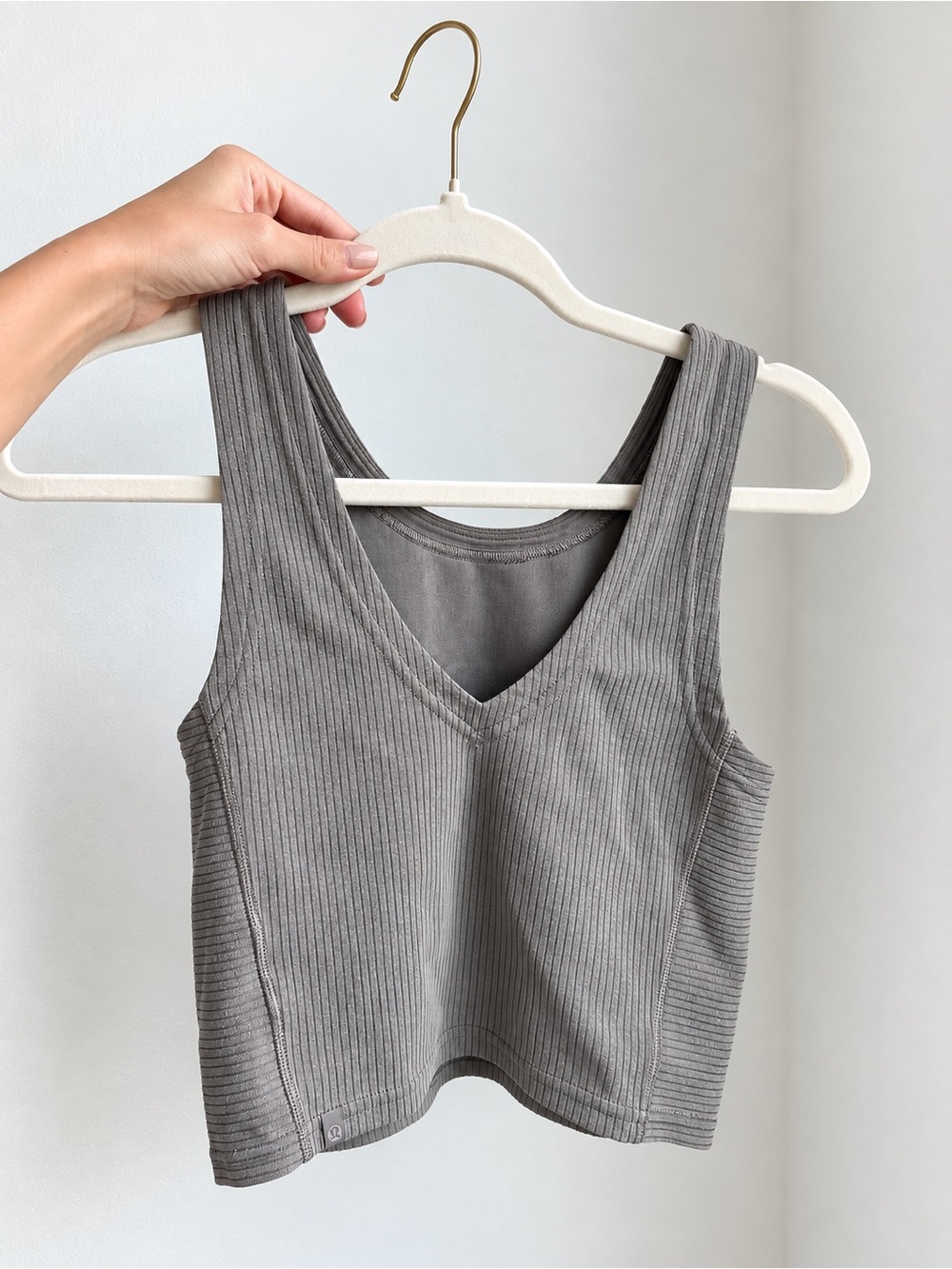 lululemon athletica Ribbed V-Neck Crop Tank - Gray